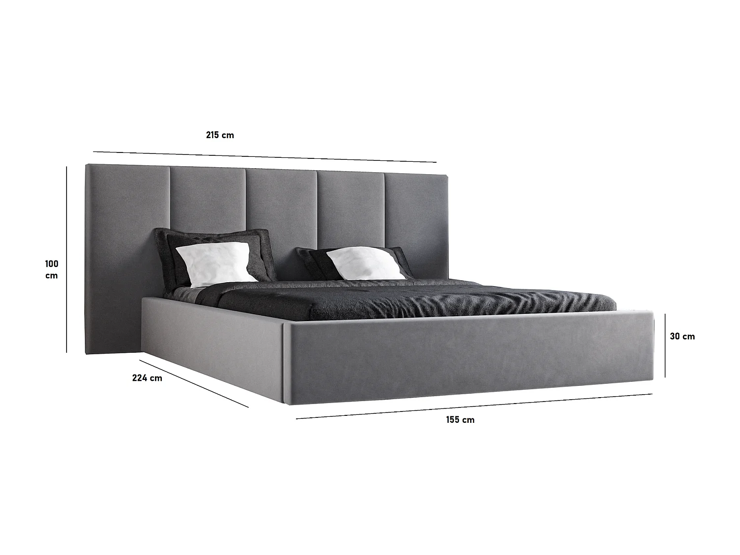 Emporius gestoffeerd bed 140 x 200 cm Praga - bed 140x200 met opbergruimte, fluweel Groen (Magic Velvet 2225)