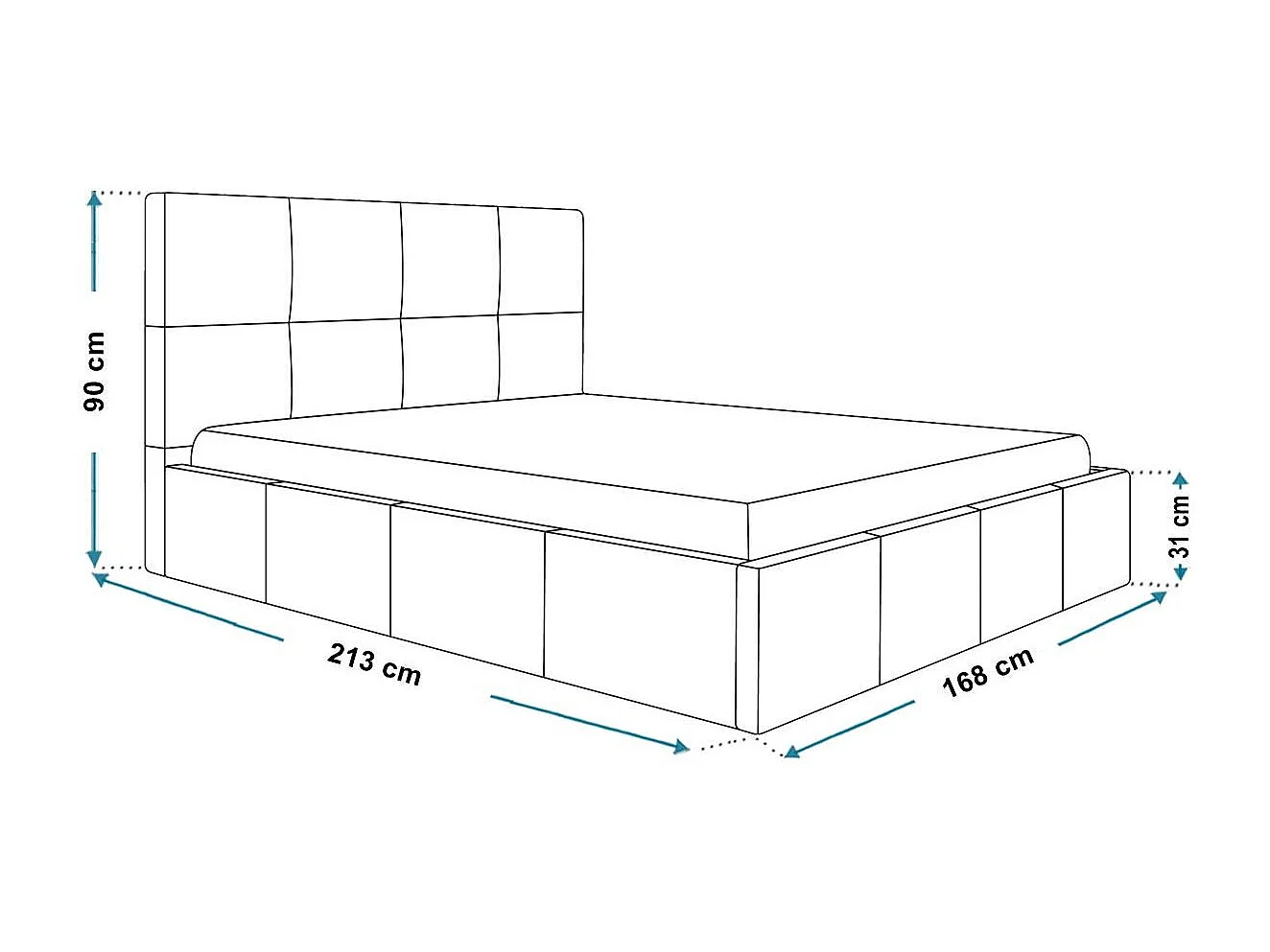 Emporius Lit rembourré 160 x 200 Fado - Lit Adulte avec Rangment, Tête de Lit - Tissu Velvet - Gris foncé (Jasmine 96)