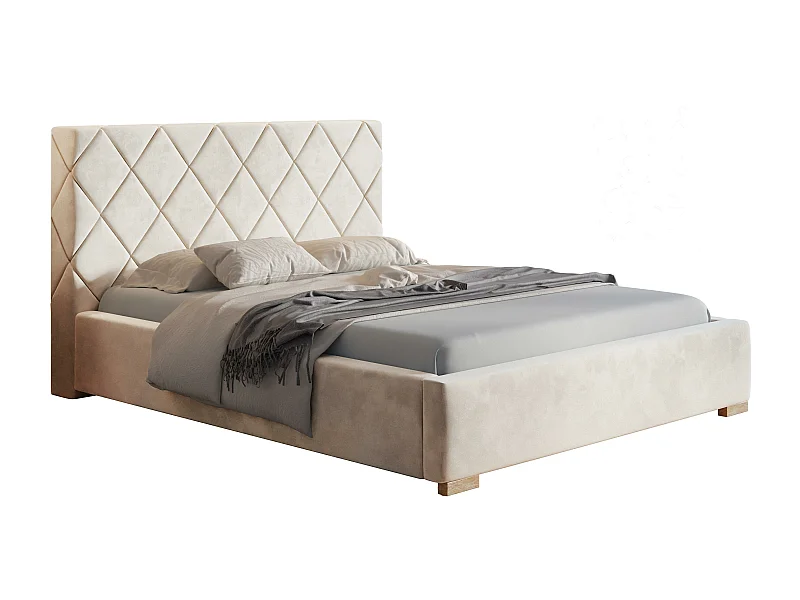 Emporius bed met opbergruimte 160x200 Aron - tweepersoonsbed, lattenbodem, bedlade, gestoffeerd bed 140x200 - 160x200 (Amor Velvet 4304)