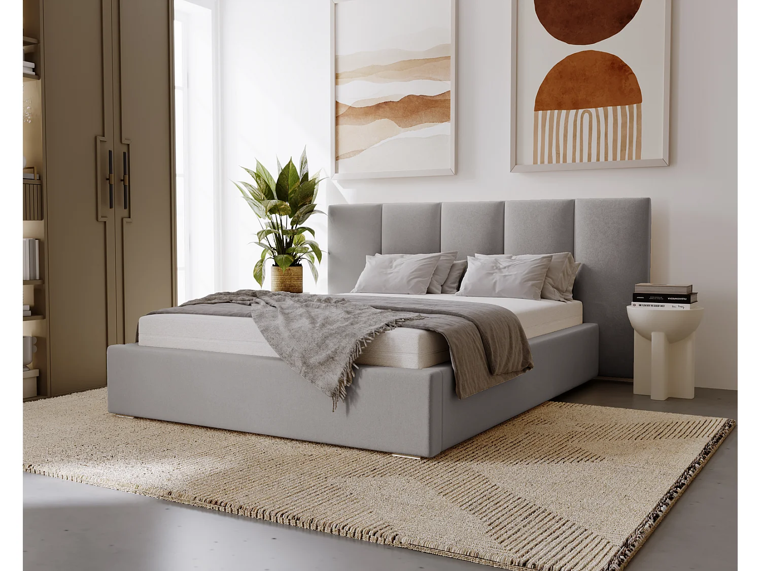 Emporius Polsterbett 160x200 Roma Slim - Bett vom Hersteller, mit Bettkasten, Velvet stoff, dickem Schaumstoff (Grün  - Amor Velvet 4311)