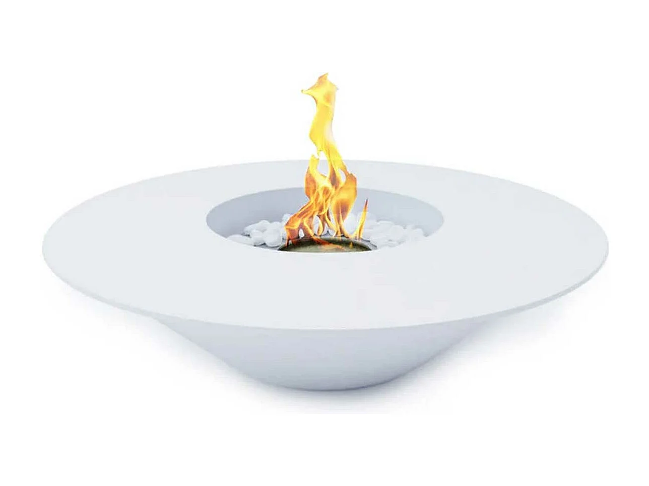 Santorini - Chimenea de bioetanol de suelo ø 60xH15 cm, blanco