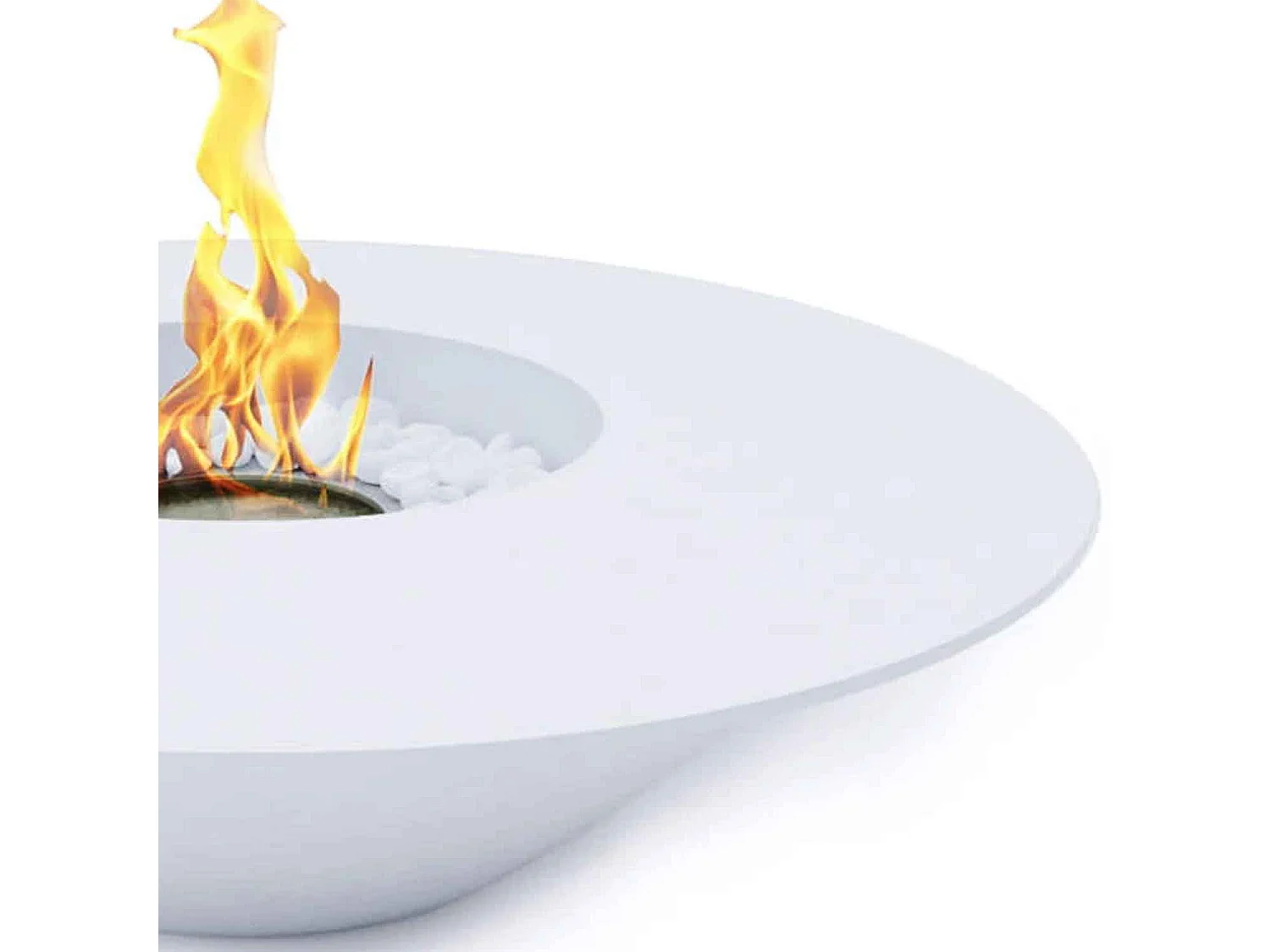 Santorini - Chimenea de bioetanol de suelo ø 60xH15 cm, blanco