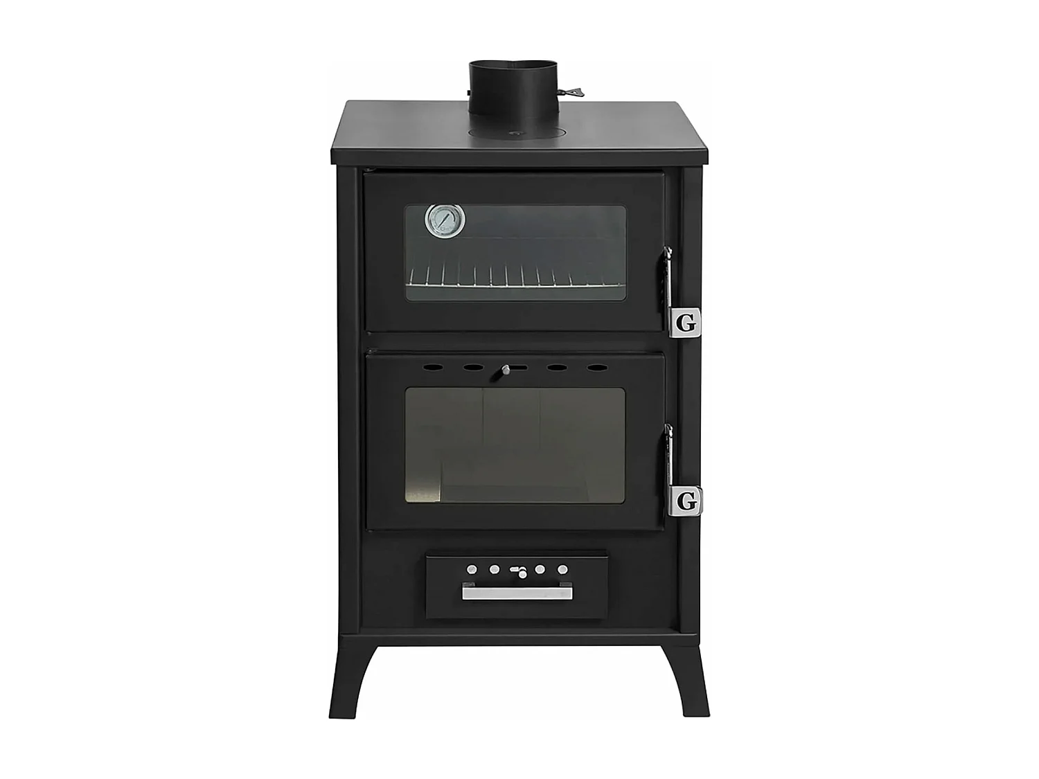 Marika - Stufa a legna con forno 50,5x58,5xH91,5 cm, colore nero