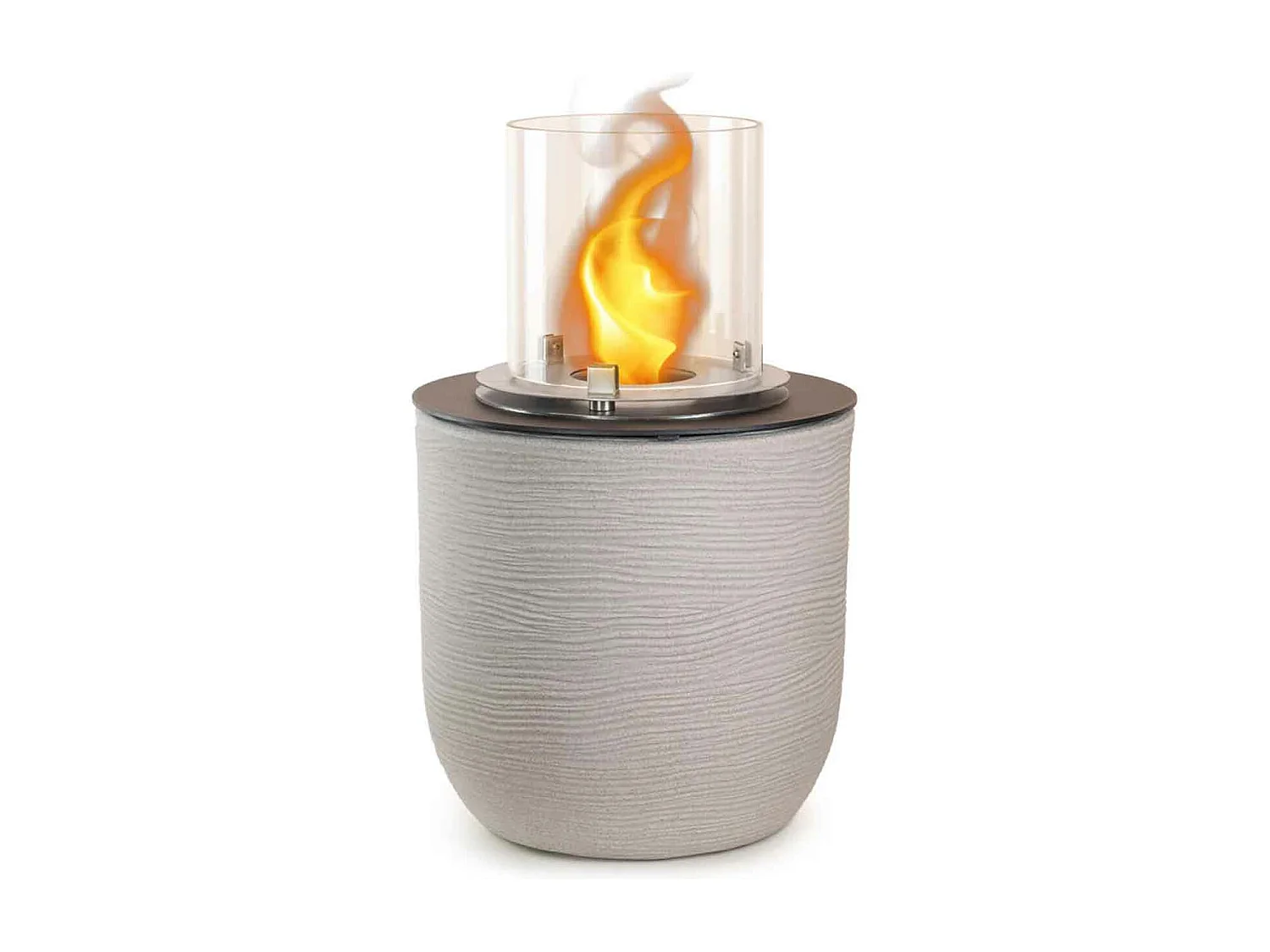 Raffaello - Chimenea de bioetanol de suelo ø 35xH55 cm, beige