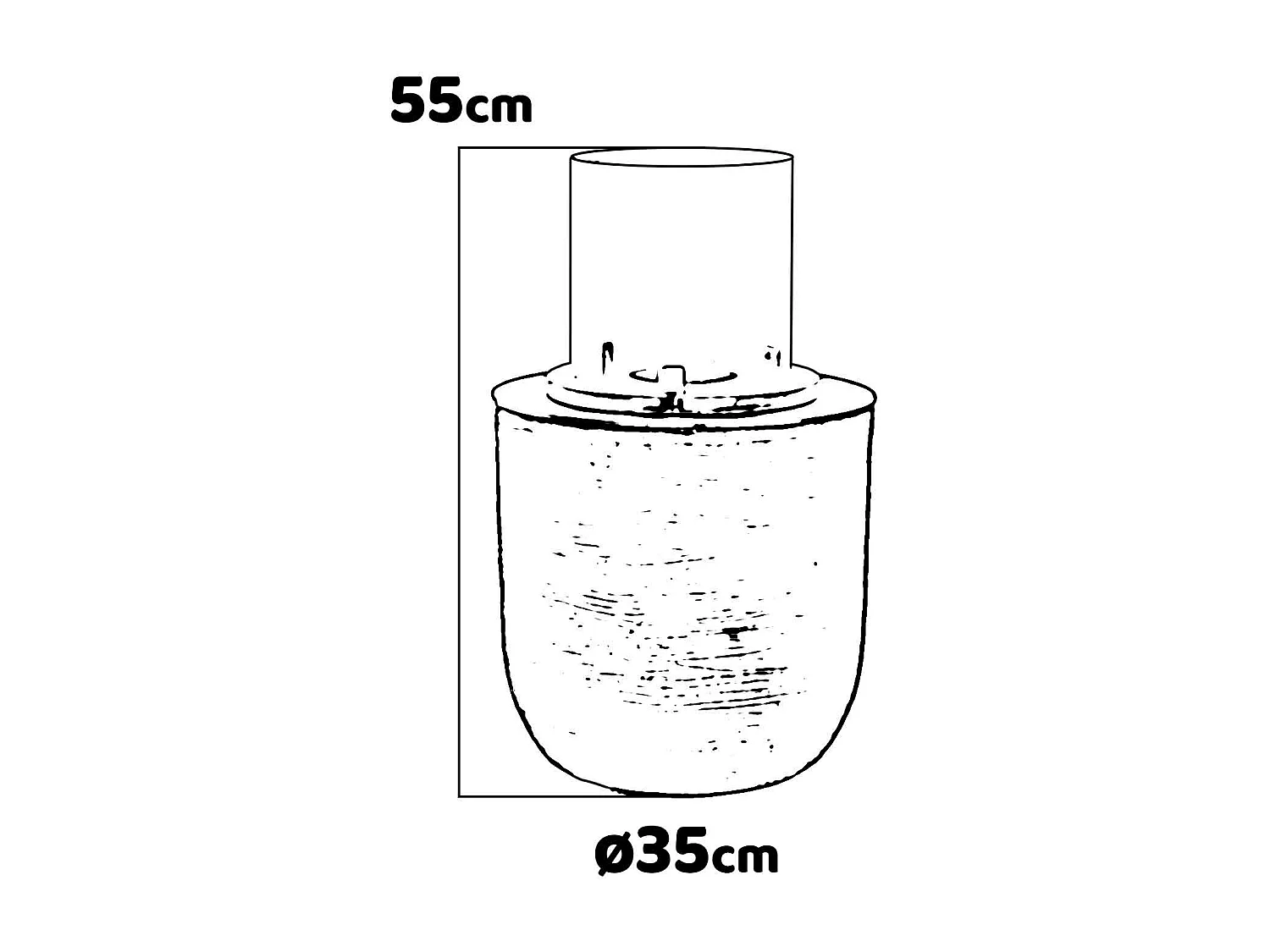 Raffaello - Cheminée au bioéthanol de sol ø 35xH55 cm, gris