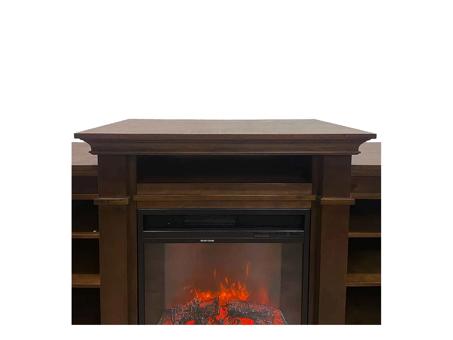 Biden - Camino elettrico da terra 179x48xH85 cm, effetto fiamma, colore legno noce