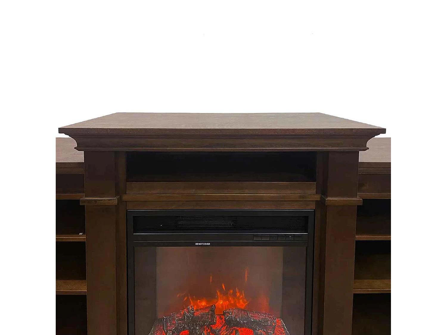 Biden - Camino elettrico da terra 179x48xH85 cm, effetto fiamma, colore legno noce