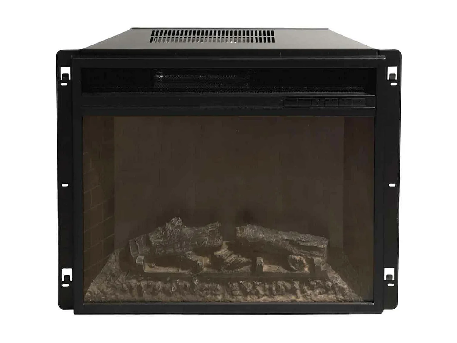 Biden - Camino elettrico da terra 179x48xH85 cm, effetto fiamma, colore legno noce