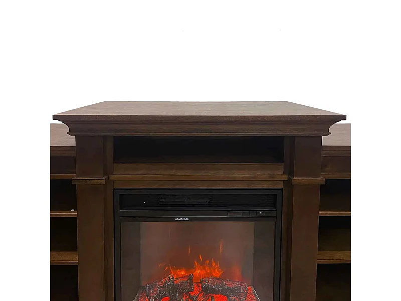 Biden - Camino elettrico da terra 179x48xH85 cm, effetto fiamma, colore legno noce