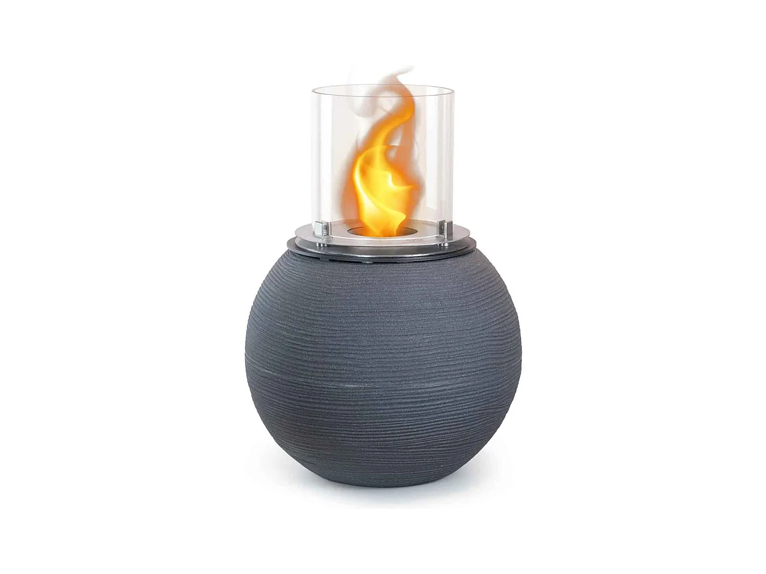 Botticelli - Cheminée au bioéthanol de sol ø 40xH54 cm, gris