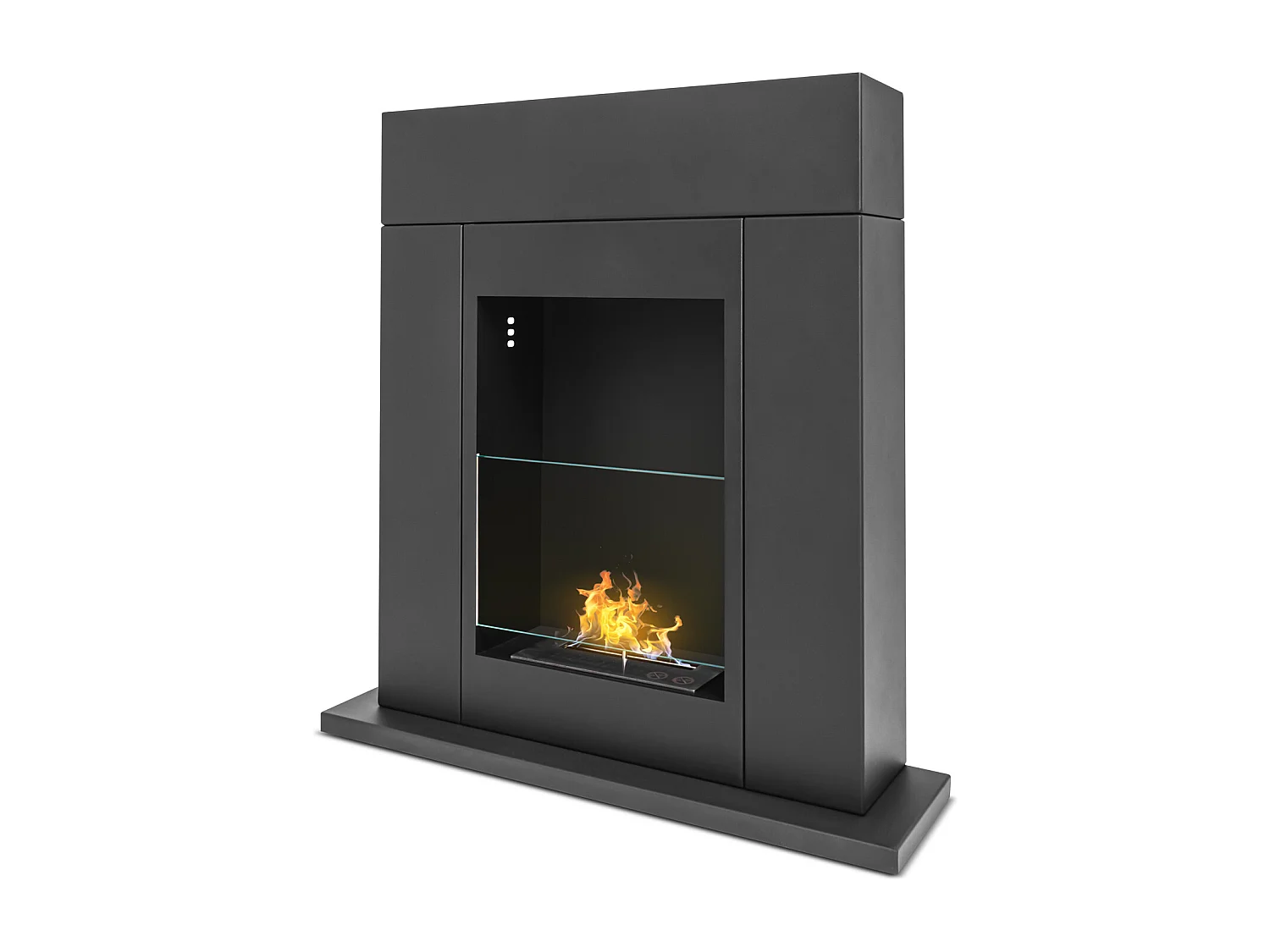 Marco Aurelio - Lareira de bioetanol independente, 73x20xH75 cm cor preta
