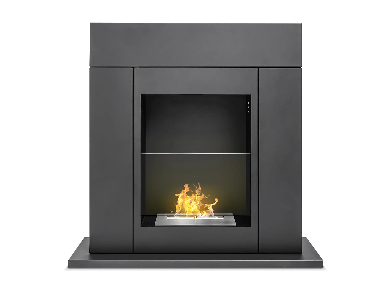 Marco Aurelio - Lareira de bioetanol independente, 73x20xH75 cm cor preta