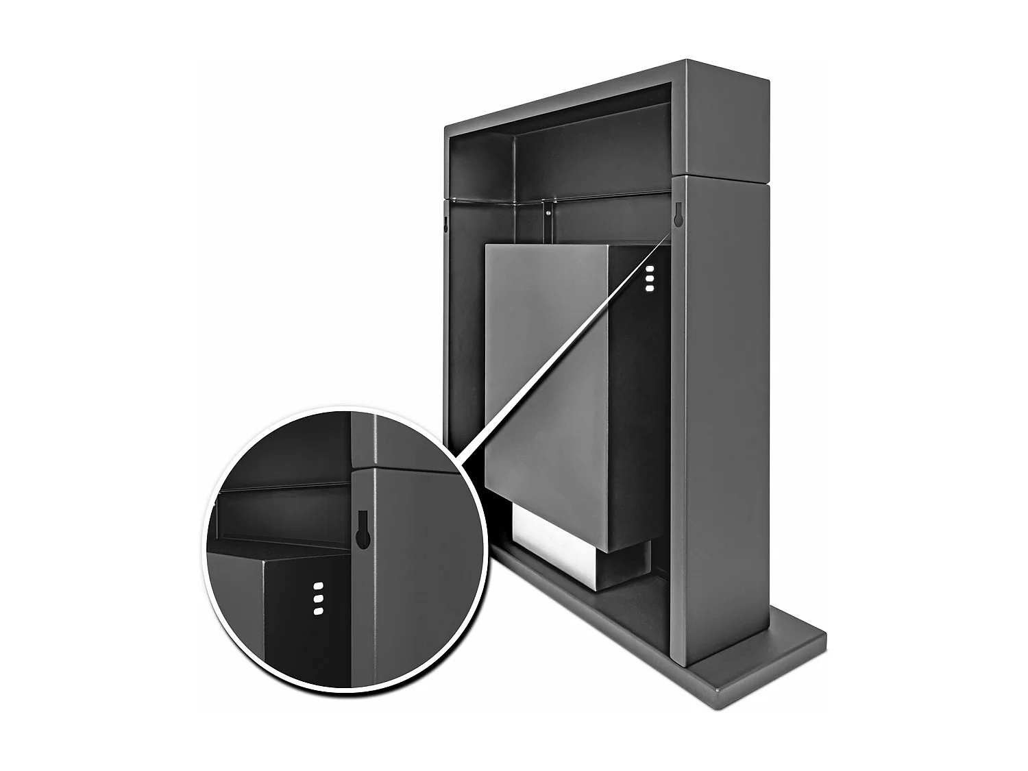 Marco Aurelio - Lareira de bioetanol independente, 73x20xH75 cm cor preta