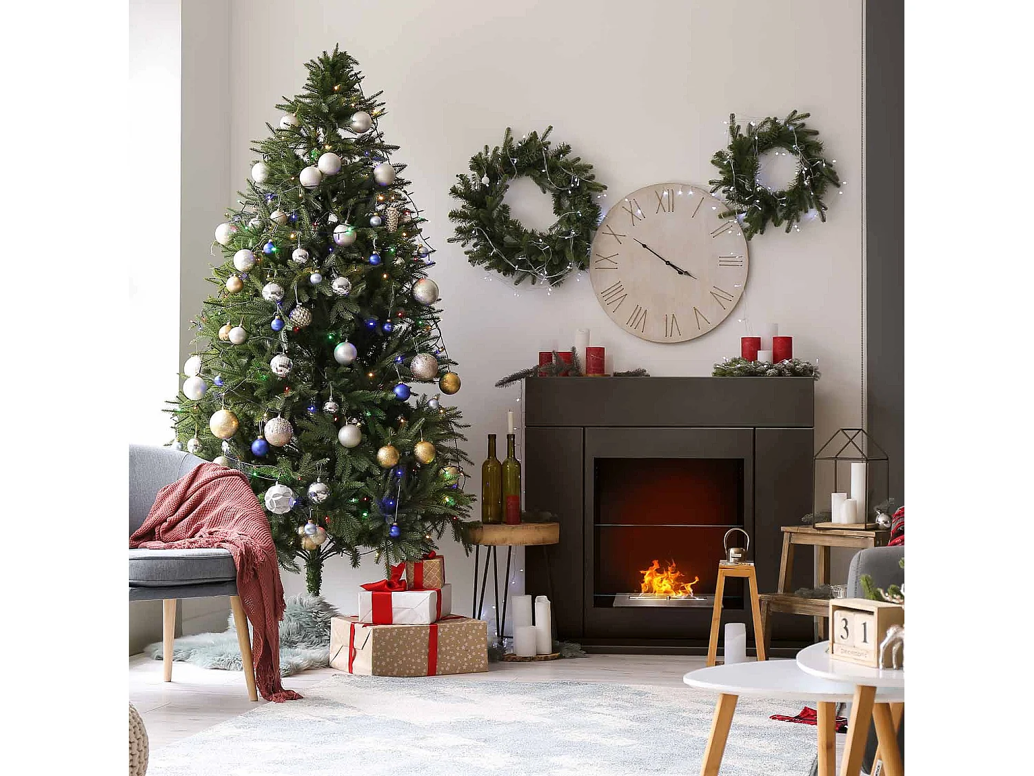 Marco Aurelio - Lareira de bioetanol independente, 73x20xH75 cm cor preta