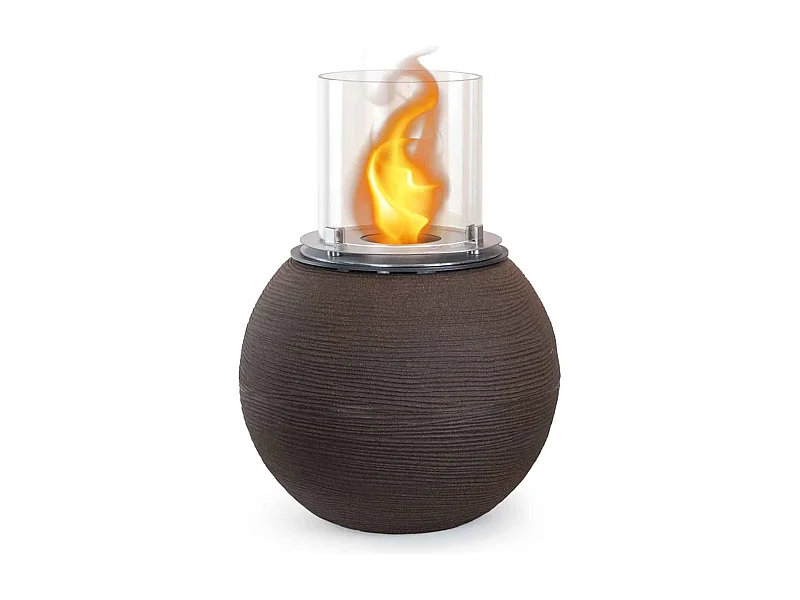 Botticelli - Chimenea de bioetanol de suelo ø 40xH54 cm, marrón