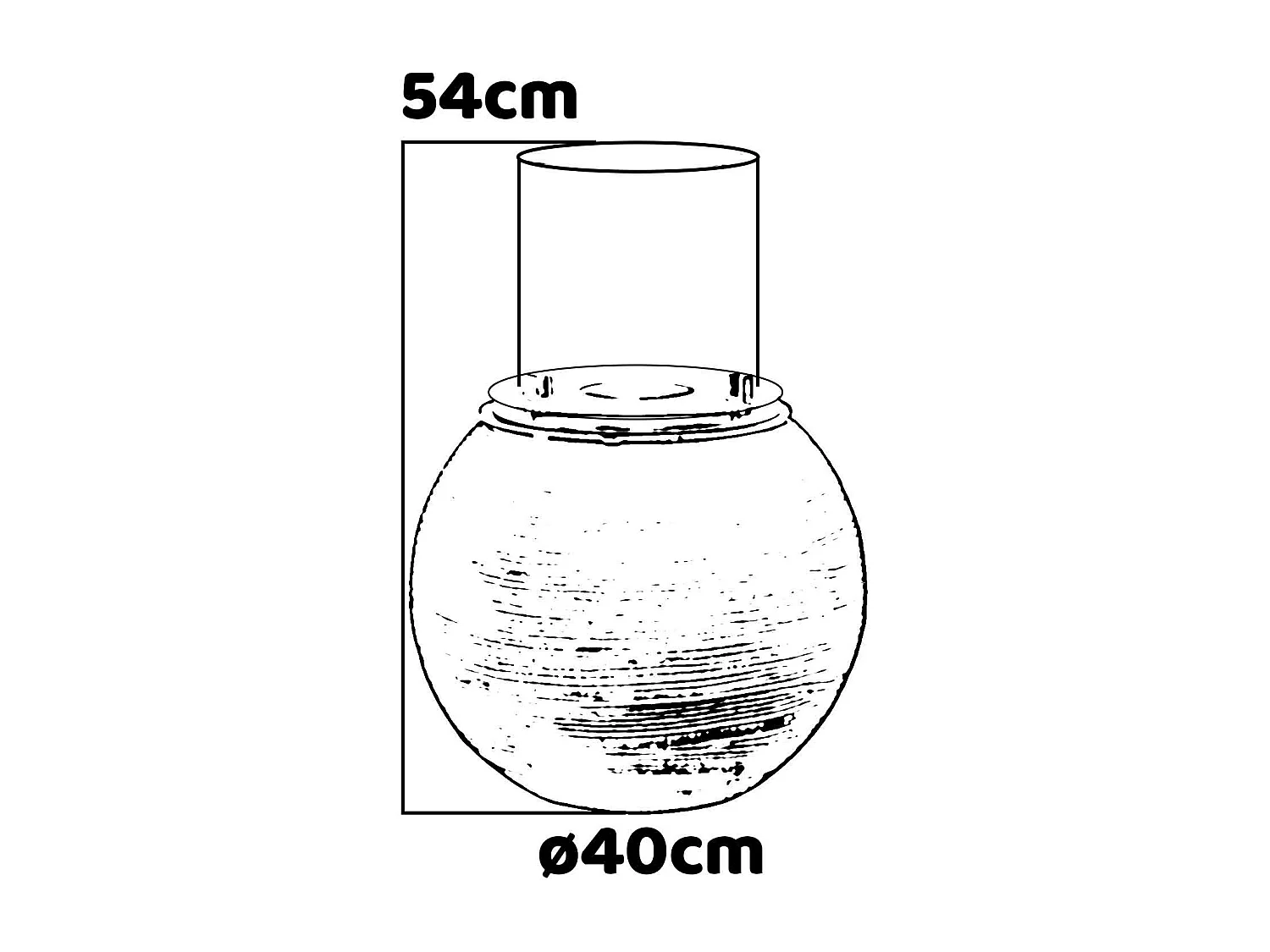 Botticelli - Cheminée au bioéthanol de sol ø 40xH54 cm, brun