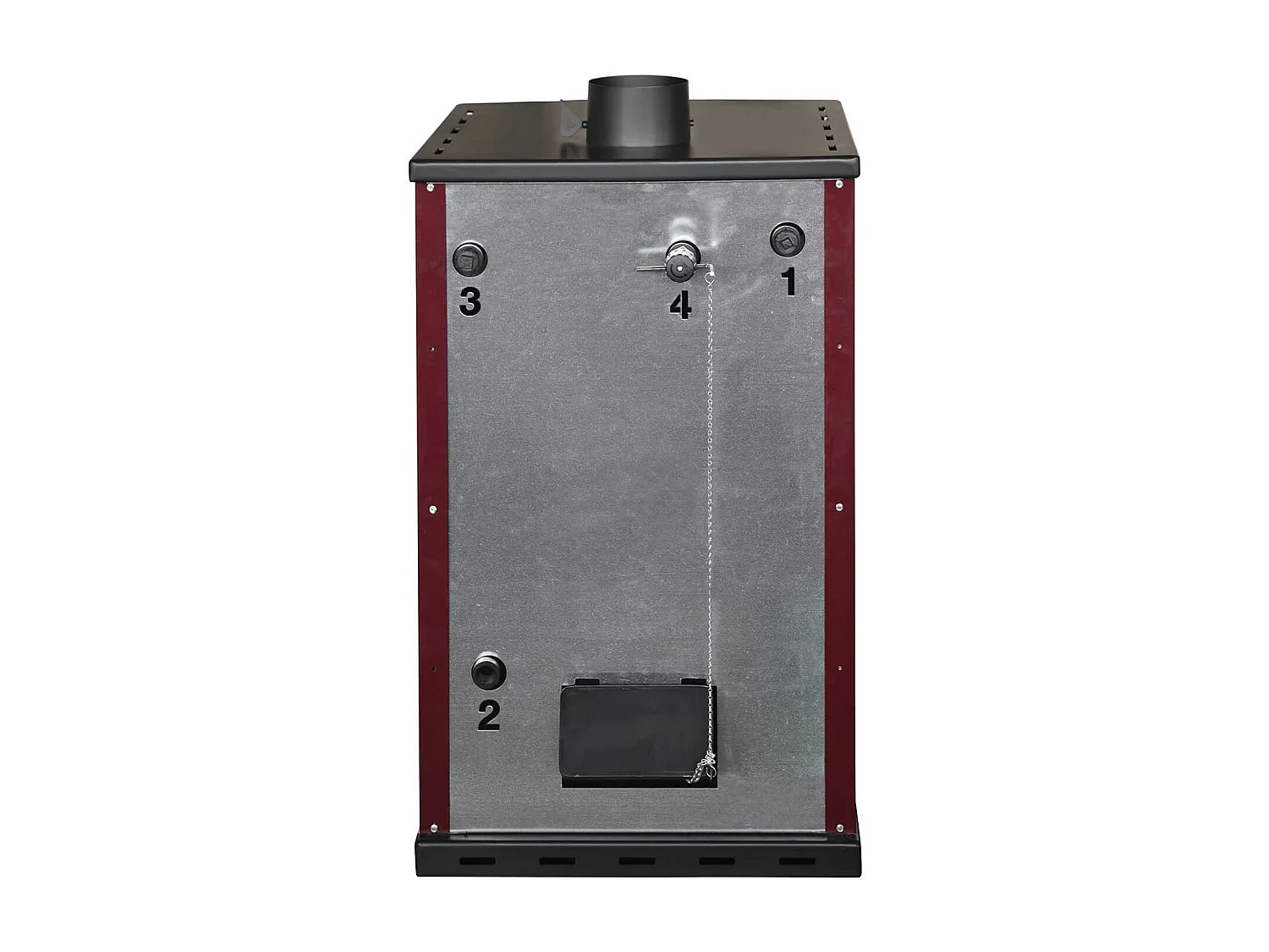 Elsa - Poêle à bois avec four et chaudière 38L 62x59xH102 cm, rouge