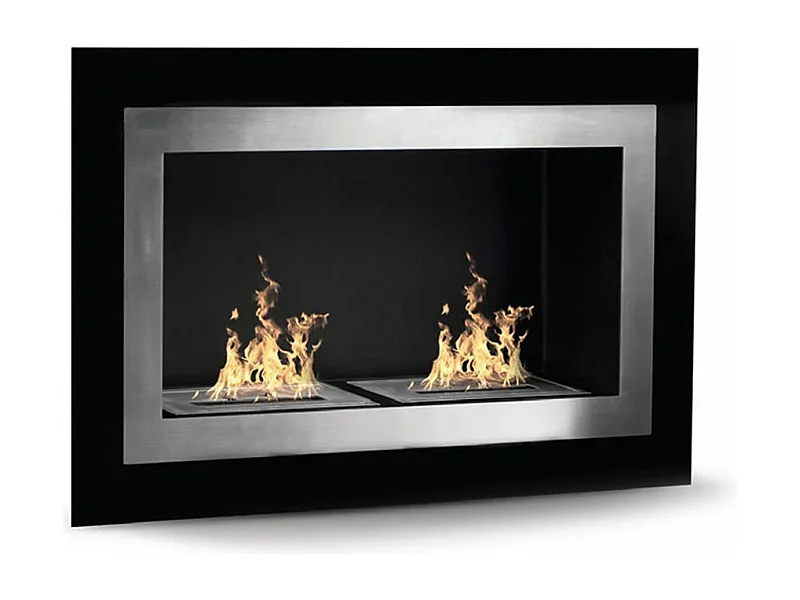 Pechino - Cheminée à bioéthanol murale ou à encastrer au mur 90x17xH55 cm