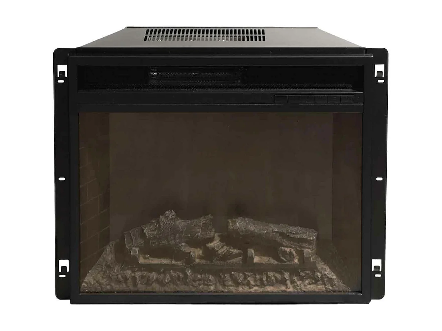 Madison - Cheminée électrique angulaire de sol en bois 126x78xH83 cm, effet flamme, couleur blanc