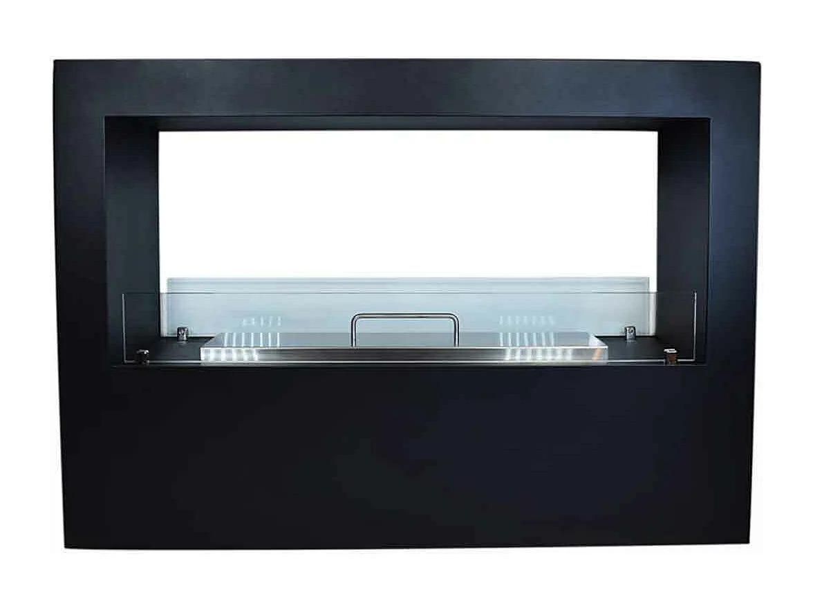 Giotto - Cheminée au bioéthanol de sol 100x30xH70 cm, couleur noir