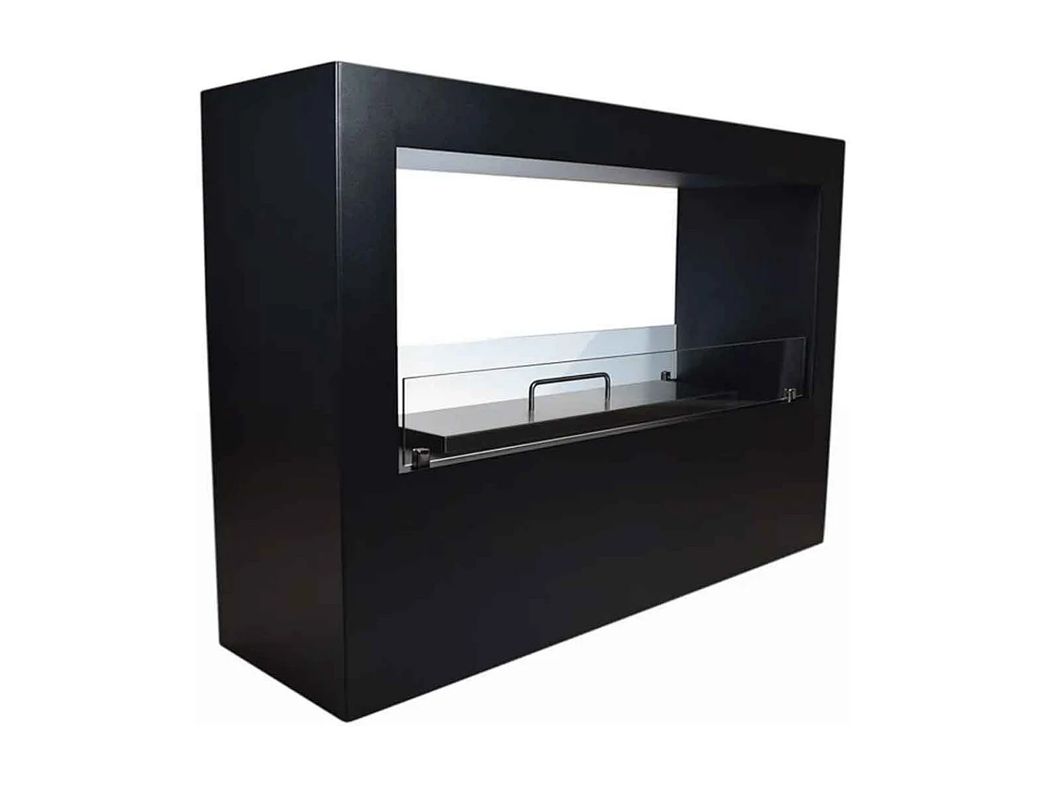 Giotto - Cheminée au bioéthanol de sol 100x30xH70 cm, couleur noir