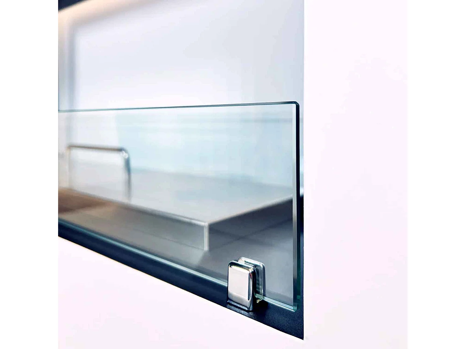 Giotto - Camino a bioetanolo da terra per interno ed esterno 100x30xH70 cm, colore bianco