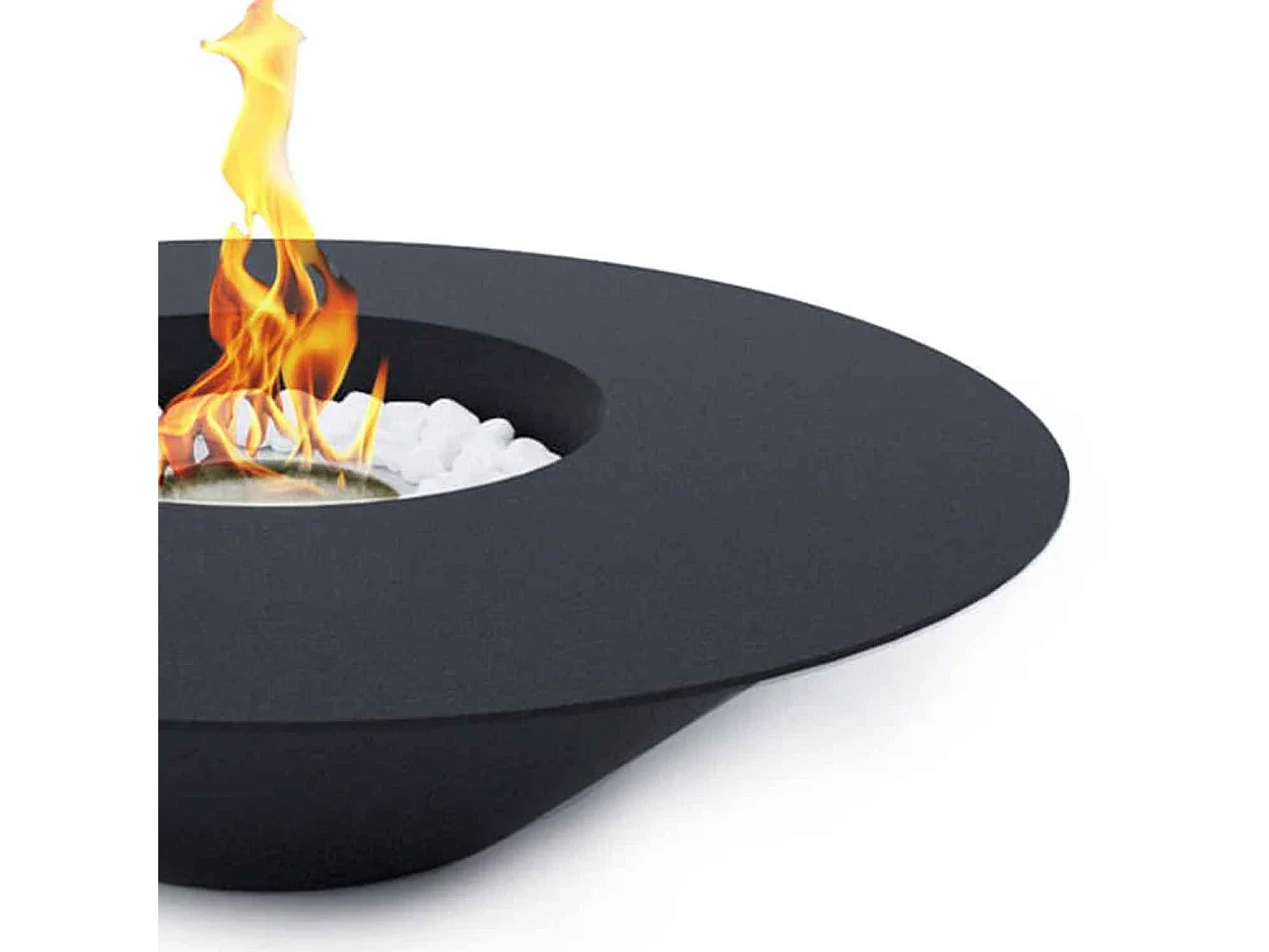 Santorini - Cheminée au bioéthanol de sol ø 60xH15 cm, noir