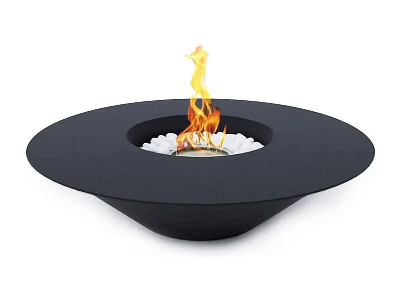 Santorini - Camino a bioetanolo da terra, braciere da giardino ø 60xH15 cm, colore nero