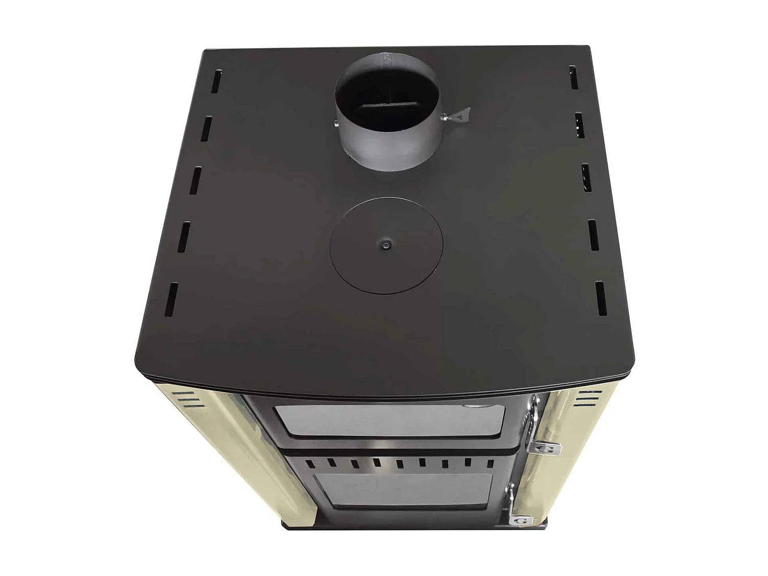 Elsa - Stufa a legna con forno e boiler 38L 62x59xH102 cm, colore beige