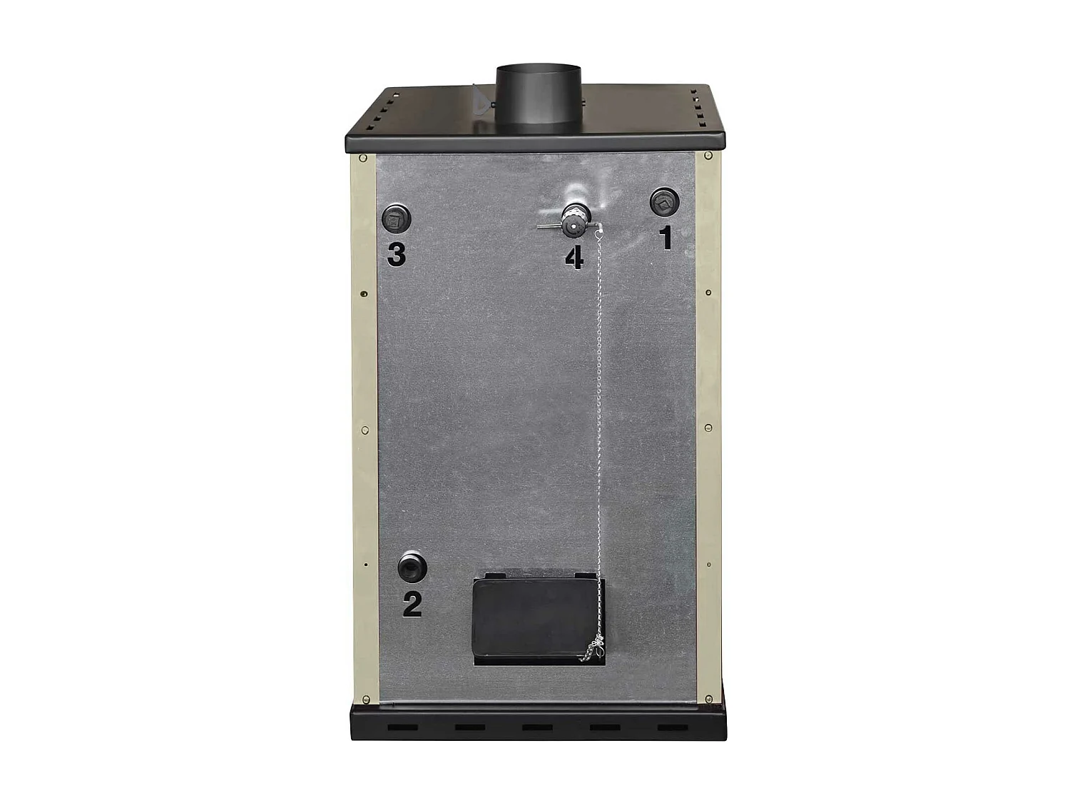 Elsa - Stufa a legna con forno e boiler 38L 62x59xH102 cm, colore beige