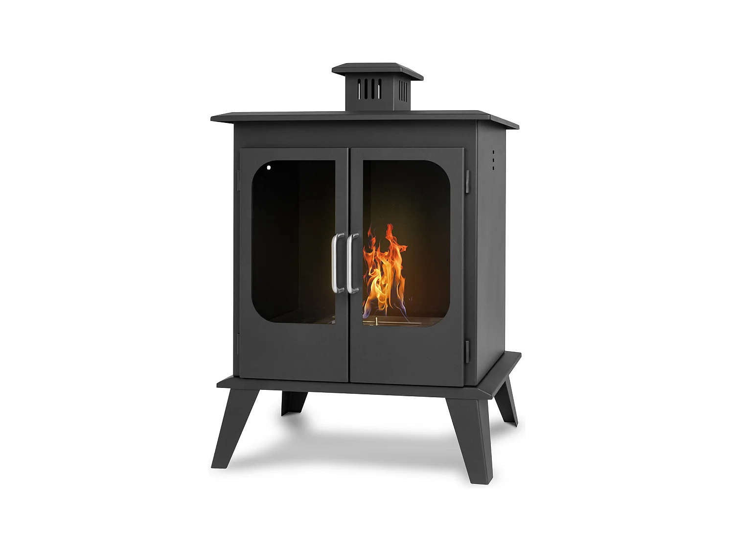 Commodo - Cheminée au bioéthanol de sol freestanding, style vintage, 52x30xH78 cm