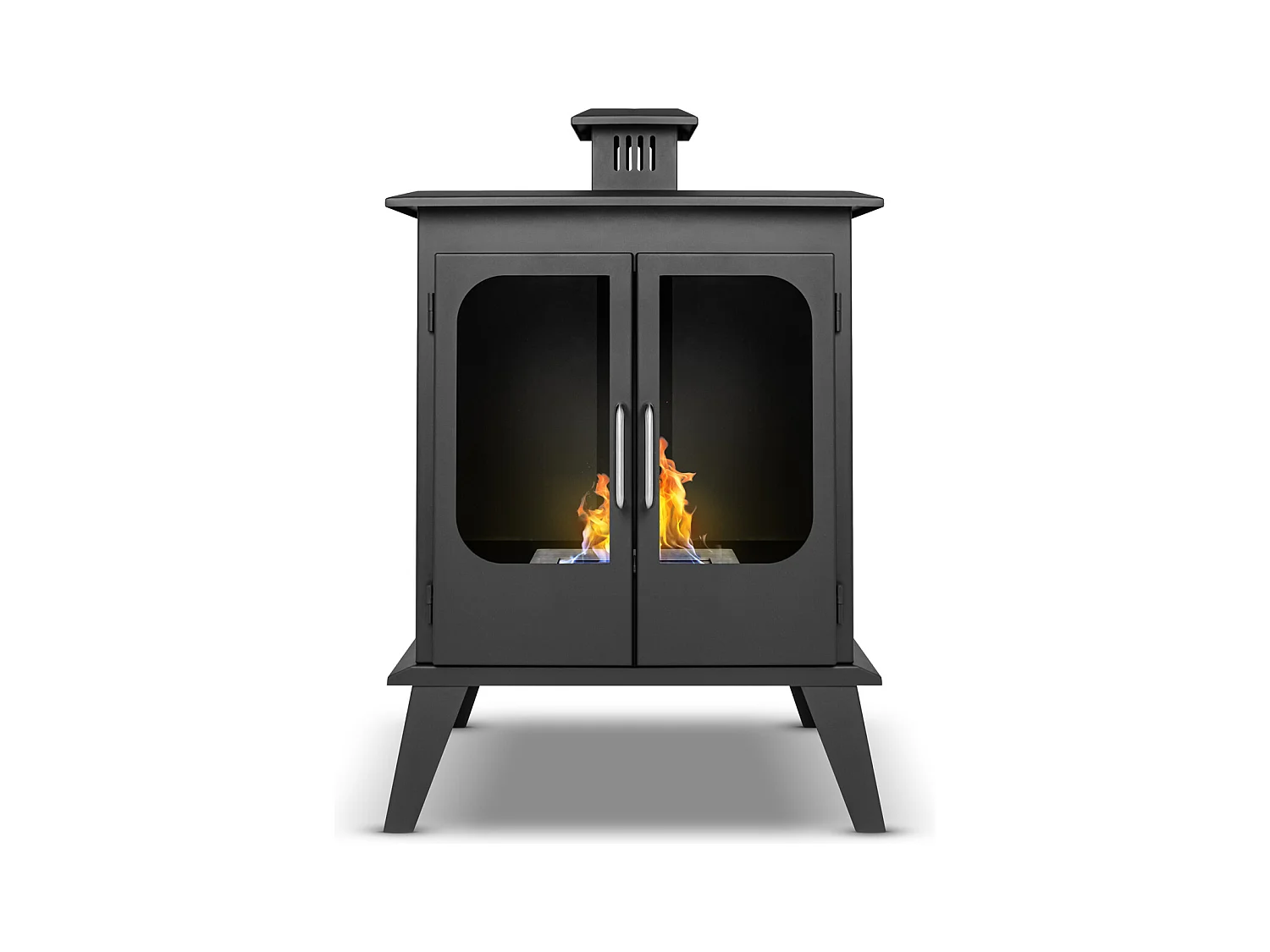 Commodo - Chimenea de bioetanol de suelo freestanding estilo vintage, 52x30xH78 cm