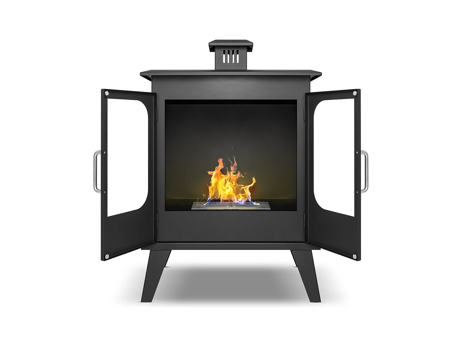 Commodo - Chimenea de bioetanol de suelo freestanding estilo vintage, 52x30xH78 cm