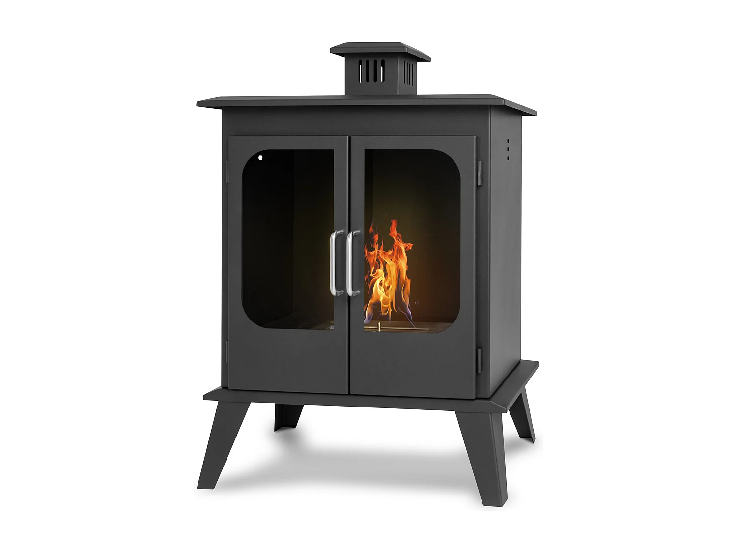 Commodo - Cheminée au bioéthanol de sol freestanding, style vintage, 52x30xH78 cm