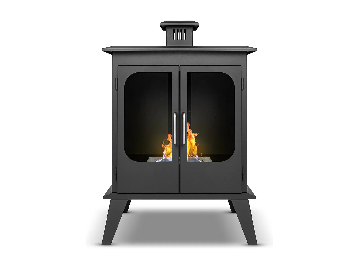 Commodo - Cheminée au bioéthanol de sol freestanding, style vintage, 52x30xH78 cm