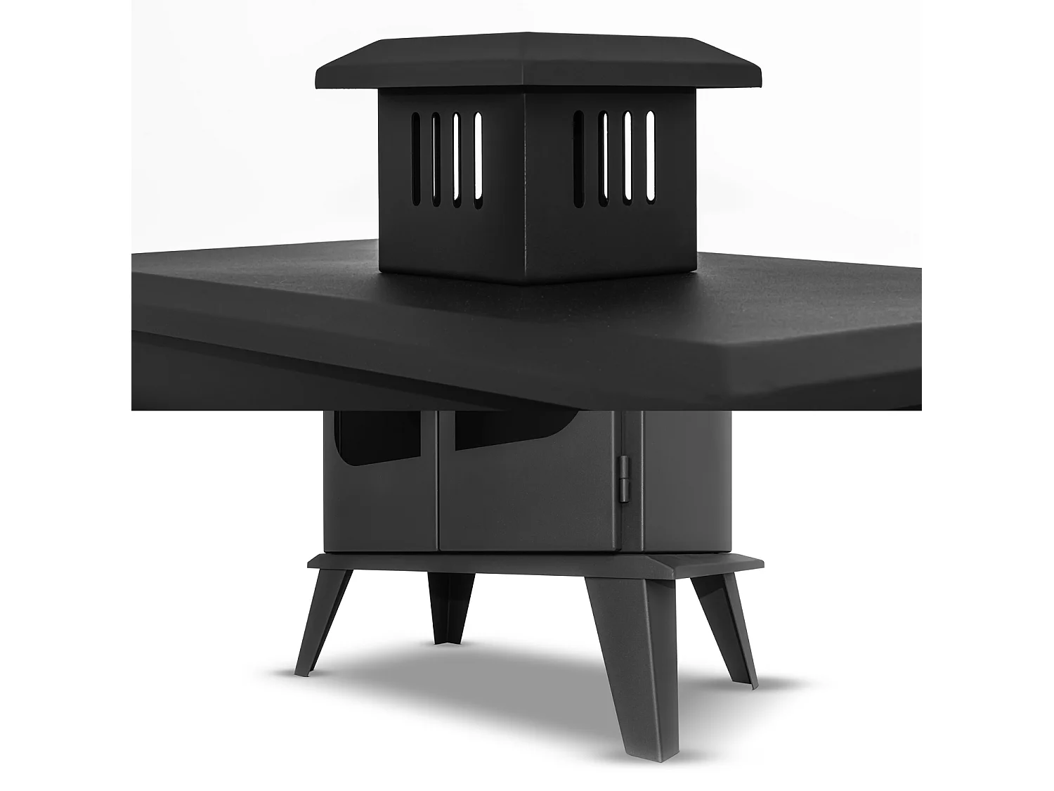 Commodo - Cheminée au bioéthanol de sol freestanding, style vintage, 52x30xH78 cm