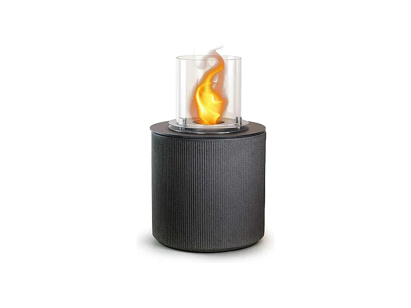 Modigliani - Camino a bioetanolo da terra, braciere da giardino ø 36xH56 cm, colore grigio