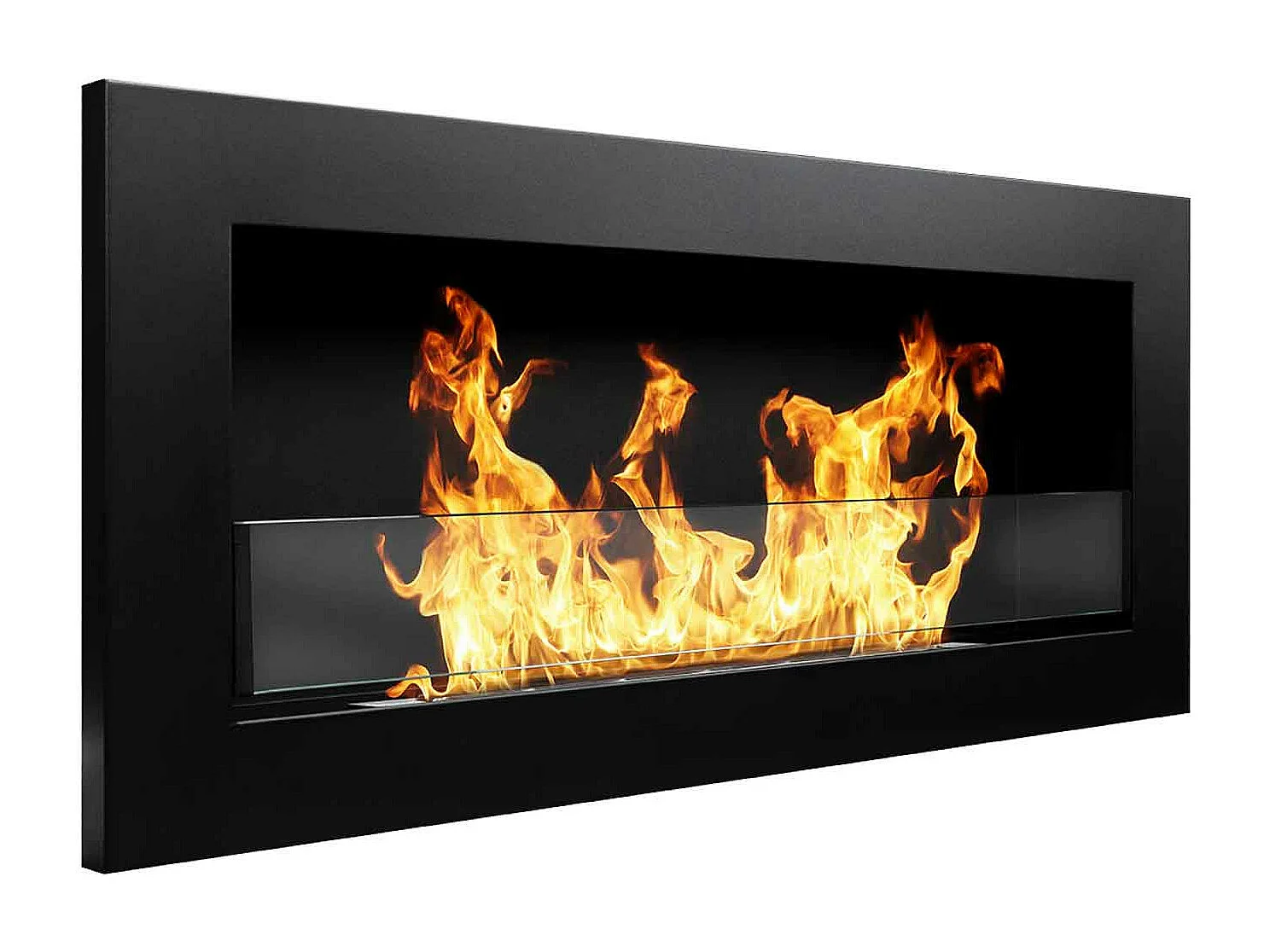 Livorno - Cheminée à bioéthanol murale ou à encastrer au mur 90x12xH40 cm