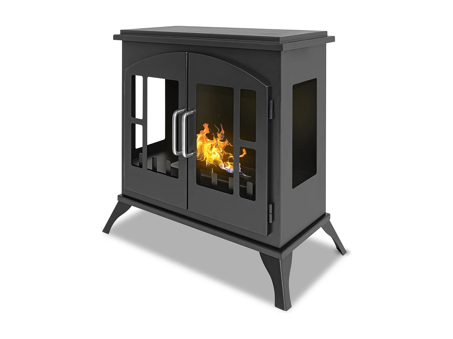 Iside - Cheminée au bioéthanol de sol freestanding, style vintage, 54x30xH55 cm