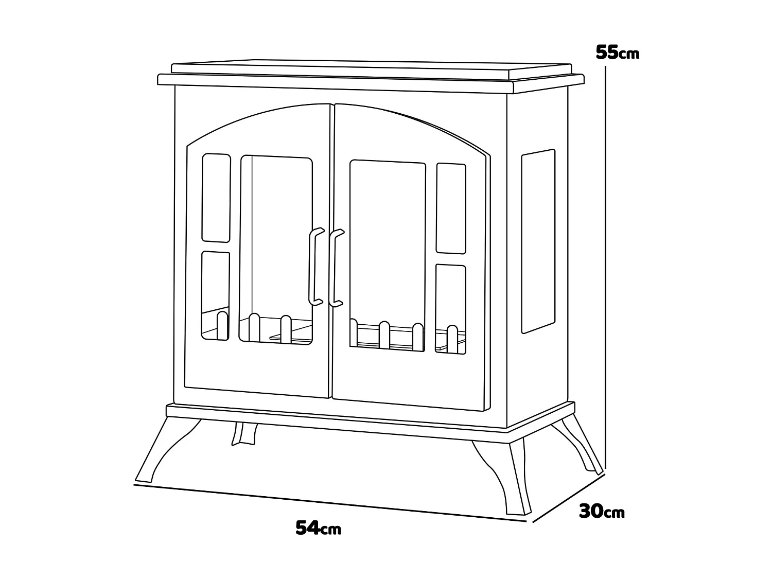 Iside - Cheminée au bioéthanol de sol freestanding, style vintage, 54x30xH55 cm