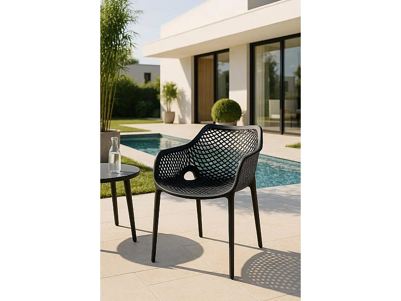 Sillas Comedor - Silla Kusin con Brazos - Negro