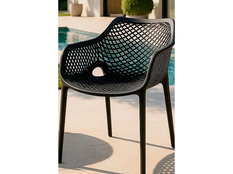 Sillas Comedor - Silla Kusin con Brazos - Negro