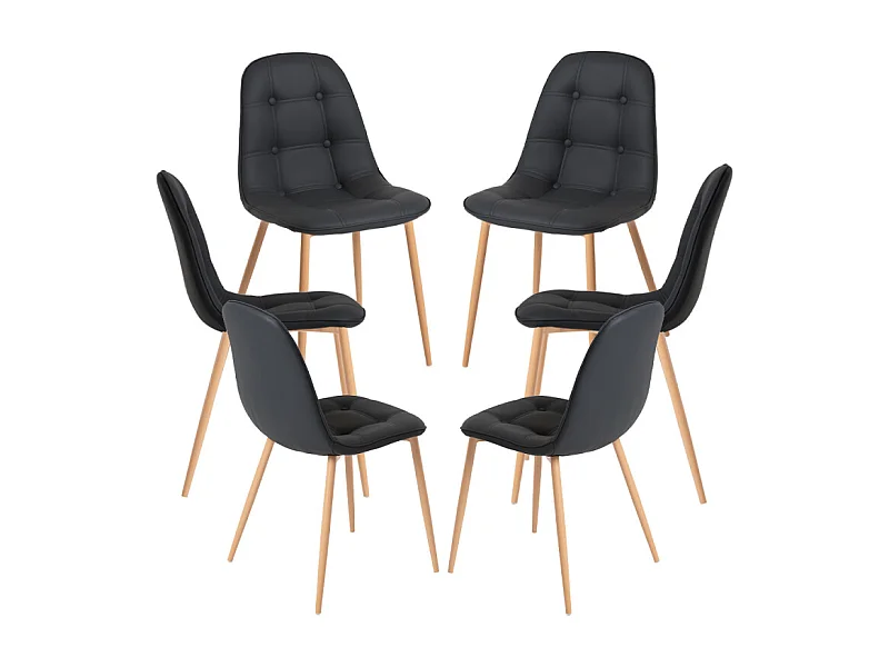 Packs Sillas Comedor - Pack 6 Sillas Plazi - Negro