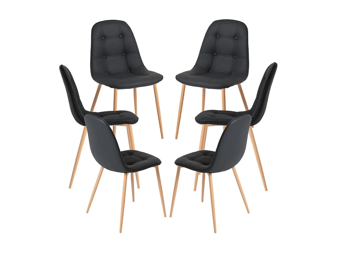 Packs Sillas Comedor - Pack 6 Sillas Plazi - Negro