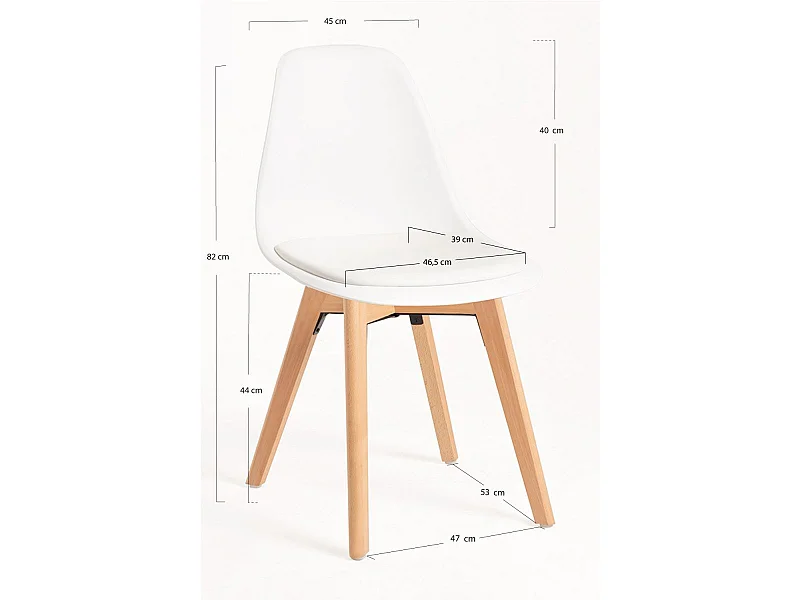 Sillas Comedor - Silla Dami - Blanco