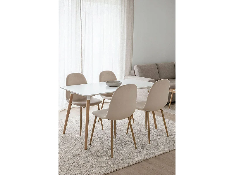 Packs Sillas Comedor - Pack 4 Sillas Teok Terciopelo - Beige