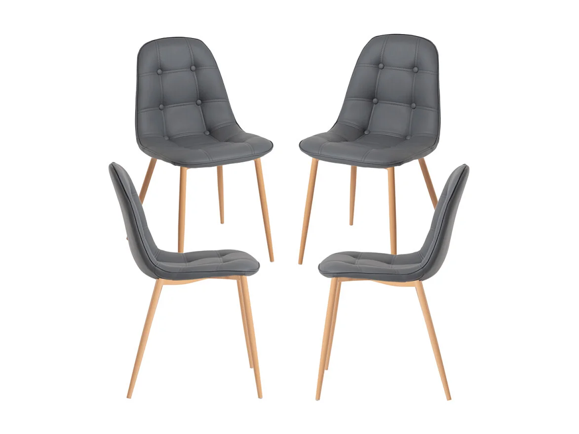Packs Sillas Comedor - Pack 4 Sillas Plazi - Gris oscuro