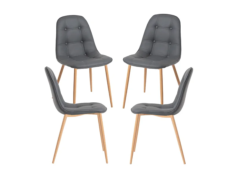 Packs Sillas Comedor - Pack 4 Sillas Plazi - Gris oscuro