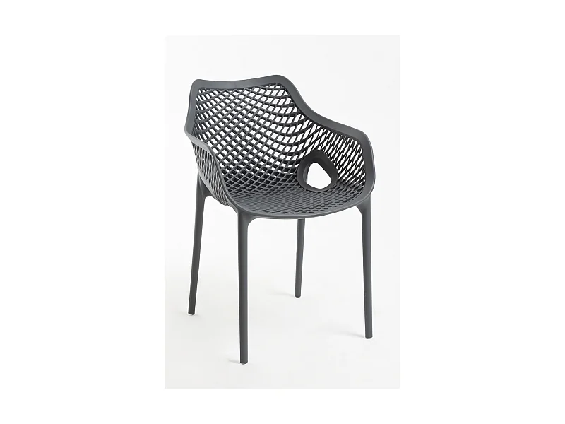 Sillas Comedor - Silla Kusin con Brazos - Gris oscuro