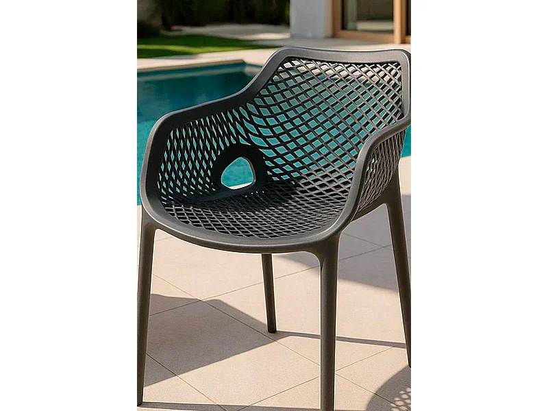 Sillas Comedor - Silla Kusin con Brazos - Gris oscuro